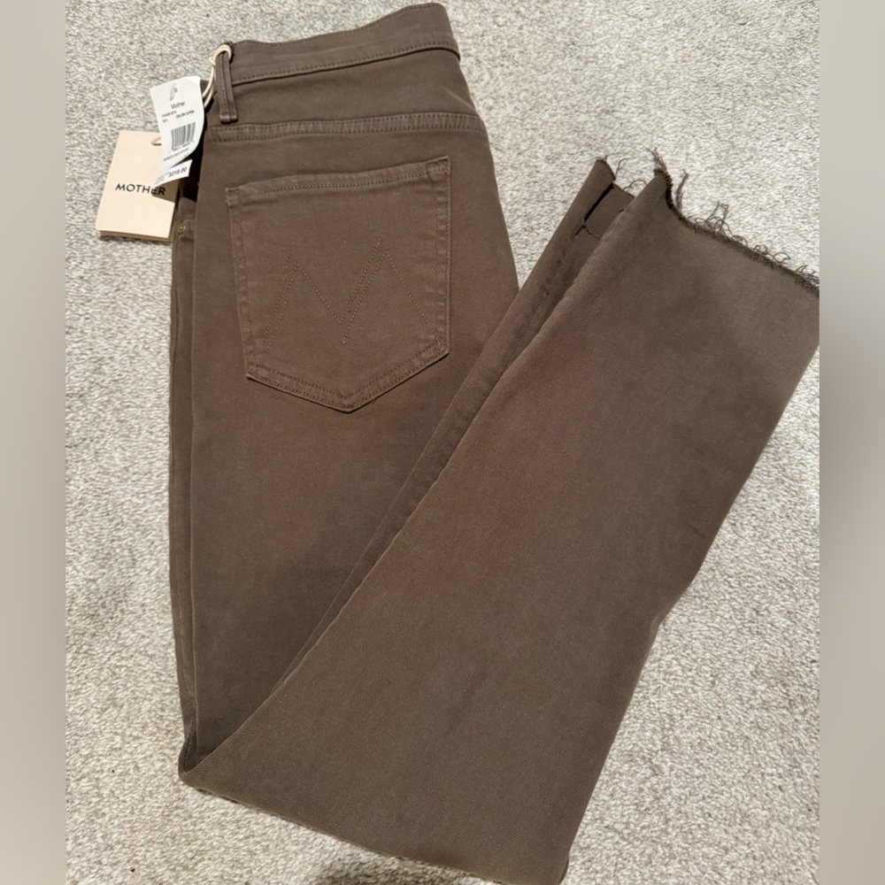 NWT Mother high waisted rascal step fray jeans